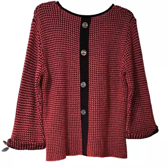 SALE Angel Apparel Black And Fushia Sweater M EUC - Picture 2 of 4